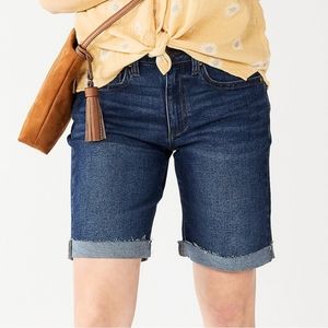 Sonoma Goods for Life High Rise Bermuda Medium Wash Sz 6  Straight Leg S…